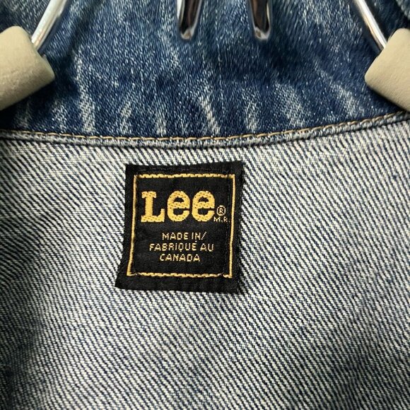 Vintage Riders Lee Jean Jacket Distressed Denim Cropped Trucker - Picture 2 of 8